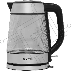 Чайник электрический Vitek VT-7017, 1.8л, 2200Вт, прозрачный, корпус: стекло