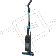 Пылесос вертикальный Candy CVC600B-C черный/голубой, питание от сети, 600 Вт, уборка сухая, пылесборник 0.8 л