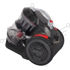 Пылесос Centek CT-2523 черный/красный, 420/2400 Вт, уборка сухая, пылесборник контейнер 3.5 л
