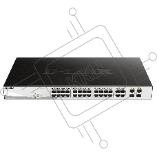 Коммутатор D-Link DGS-1210-28MP/FL1A, 24×1 Гбит/с + 4×1 Гбит/с Combo, настраиваемый