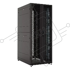 Шкаф серверный ПРОФ напольный 48U (800  1200) двери двойные перф. 2 шт., черный, в сборе