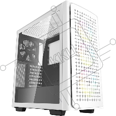 Компьютерный корпус Deepcool CK560 WH без БП, боковое окно (закаленное стекло), 3xARGB LED 120мм вентилятора спереди и 1x140мм вентилятор сзади, белый, ATX