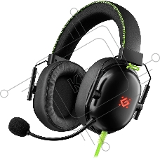 Гарнитура игровая Defender Toxic черный, 7.1, LED, провод 2 м