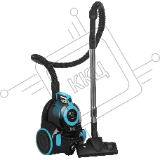 Пылесос BQ VC1810C черный/голубой, 380/1800 Вт, уборка сухая, пылесборник циклон 2.5 л