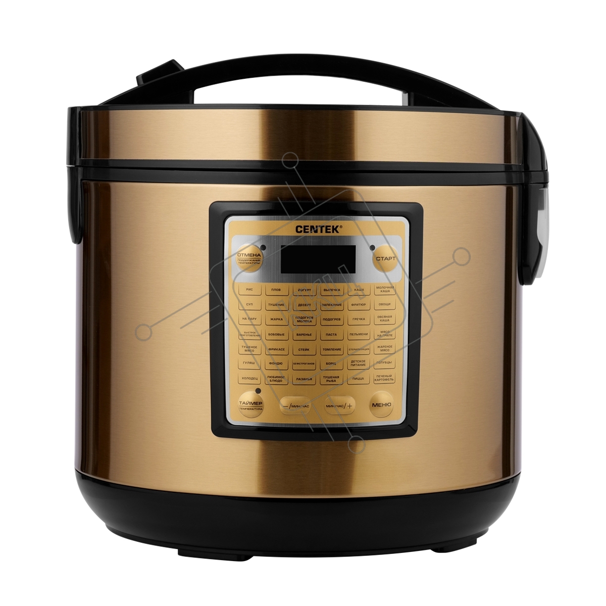 Мультиварка Centek CT-1495 черный/золотистый, 5.0 л, 42 программы + Мультишеф