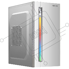 Компьютерный корпус MiniTower Ginzzu D380, RGB, mATX, 2xUSB2.0, белый,без БП, без вентиляторов