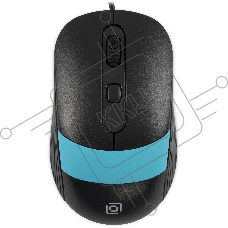 Мышь проводная Oklick 310M черный/синий, 2400 dpi, USB, кнопки - 4