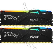 Оперативная память Kingston Fury Beast, DDR5, 32GB (2x16GB), 5200MHz, CL36, DIMM, с радиаторами, RGB, черный