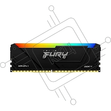 Оперативная память Kingston Fury Beast, DDR4, 16GB (1x16GB), 3200MHz, CL16, радиатор, RGB, чёрный