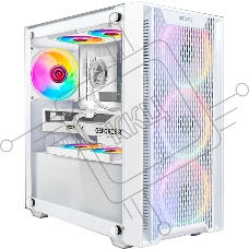 Компьютерный корпус Ginzzu CL660 mATX FAN 4*12FRGb  передняя панель Решетка Белый