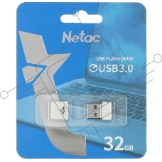 Флешка USB Netac U116 white (N3U116N32G-32WH), 32GB, USB 3.2, R/W 90/30, белый
