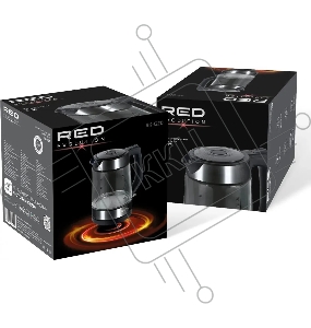 Чайник электрический Red Solution evolution RK-G20 1.7л. 2200Вт черный корпус: нерж.сталь/стекло (RK-G20)