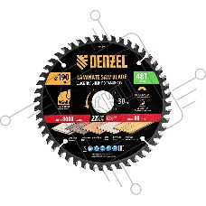 Пильный диск по ламинату Denzel ф190 х 30 мм, 48 зубьев 733857