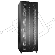 Шкаф серверный напольный Cabeus ND-05C-47U80/100-BK IP20, 47U, 2277х800х1000 мм (ВхШхГ), дверь: перфорация, боковая панель: сплошная, разборный, чёрный