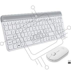 Клавиатура + мышь Logitech Combo MK470 клав:белый/серый мышь:белый USB беспроводная slim