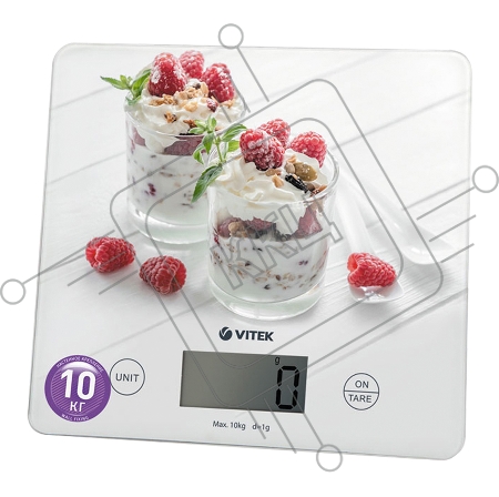 Весы кухонные VITEK VT-8034(W) / Максимальный вес 10 кг  Функция тарирования.