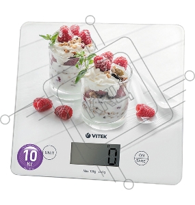 Весы кухонные VITEK VT-8034(W) / Максимальный вес 10 кг  Функция тарирования.