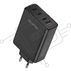Сетевое зарядное устройство Qumo Energy Charger GaN PD 100 Вт, USB-A + 3 USB Type-C, (0100), черный