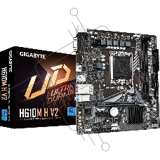 Материнская плата GIGABYTE H610M H V2, LGA1700, Intel H610, 2xDDR5, 4xSATA, 1xM.2, 1xPCIe 4.0 x16, HDMI, D-Sub, 1x1Gb LAN, 3x3.5 мм, 7.1, microATX