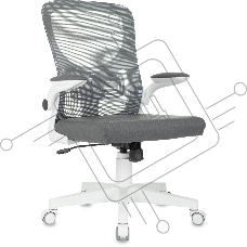 Кресло компьютерное Бюрократ ASTER N-W TW-04 Neo Grey темно-серый, сетка/ткань, крестов. пластик, пластик белый