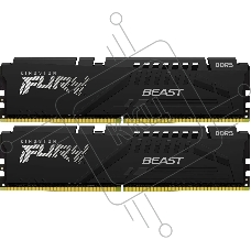 Оперативная память Kingston Fury Beast, DDR5, 32GB (2x16GB), 5200MHz, CL36, DIMM, радиатор, чёрный