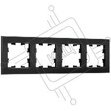 Рамка 4 -местная IEK BRITE РУ-4-1-БрЧ (BR-M42-M-K02) металл черный