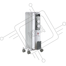 Масляный обогреватель ENGY EN-2605 Cube (5 секций) белый, 1000 Вт, 10 м2, термостат