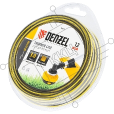 Леска для триммера Denzel двухкомпонентная квадратная, 3,0 мм х 12 м, блистер SkyCutter