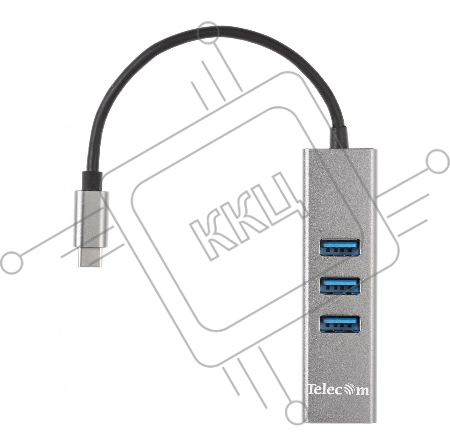 Переходник USB 3.1 Type-C -->4 USB3.0, Aluminum Shell, 0.2м Telecom <TA310C>