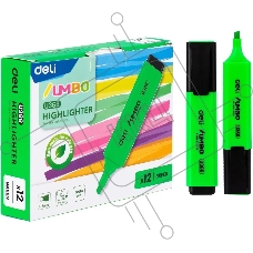 Текстовыделитель Deli EU366-GN Jumbo скошенный пиш. наконечник 1-5мм зеленый