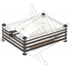 Корпус Qumo, 9-слойный акриловый + вентилятор, Raspberry Pi 4 , black transparent(RS041)