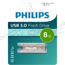 Флешка USB PHILIPS IRON (FM08FD165B/97), 8GB, USB 3.0, R/W 70/25, серебристый