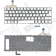 Клавиатура для ноутбука Acer Aspire S7-191 серебристая с подсветкой