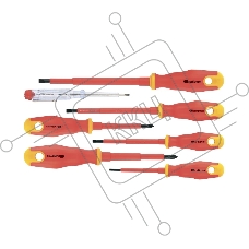 Набор отверток Сибртех диэлектрических до 1000в тестер crv двухкомпонентные рукоятки (7 шт.)