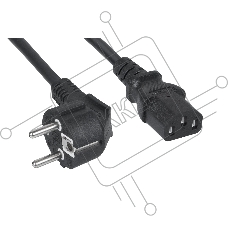 Кабель питания компьютера Cabeus PC-186-VDE-5M IEC 320 C13, вилка Schuko, 5 м, 10А, черный