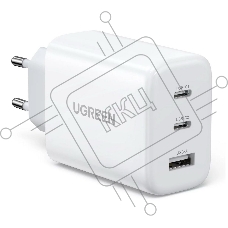 Сетевое зарядное устройство UGREEN CD275 (90496) USB-A+2*USB-C 65W Fast Charger EU. Цвет: белый                   
