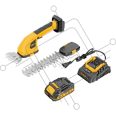 Ножницы-кусторез аккумуляторные Denzel GS-20, Li-Ion, 20 В