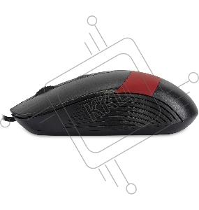 Мышь Оклик 310M черный/красный оптическая (2400dpi) USB для ноутбука (3but)