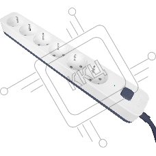 Сетевой фильтр Powercom SP-06W 1,8 м 1.8м (6 розеток) белый/серый (коробка)
