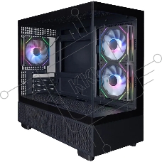 Компьютерный корпус 1STPLAYER MIKU Mi5 ARGB Black / mATX / 3x120мм ARGB fans / Mi5-BK-2FC7R-1FC7