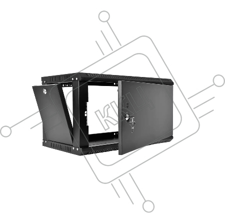 Шкаф телекоммуникационный настенный разборный ЦМО ЭКОНОМ 6U (600 x 650) дверь металл, цвет черный (ШРН-Э-6.650.1-9005)