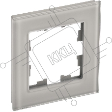 Рамка 1 -местная IEK BRITE РУ-1-2-БрД (BR-M12-G-K30) стекло дымчатый