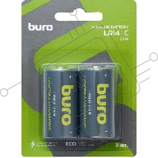 Батарея Buro Alkaline LR14 C 7500mAh (2шт) блистер, 1.5 В