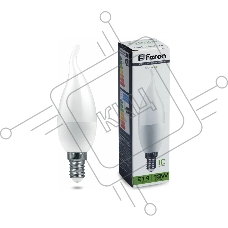 Лампа светодиодная FERON LB-970 (38113) 13 вт Е14 белый матовая свеча на ветру