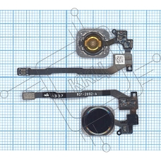 Кнопка HOME в сборе с механизмом и шлейфом для iPhone 5S, черная