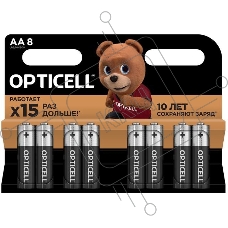 Элемент питания алкалиновый AA/LR6 (блист. 8шт) Basic Opticell 5051008