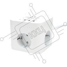 Сетевой фильтр Cablexpert Cube CUBE-3-CU3-W-1.5, 3р, 10А, 1xType-C PD, 3xUSB, 1.5м, ур.защиты 4+, белый, коробка