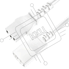 Кабель питания удлинитель GCR С13 - С14, 3*0,75mm, 0.5m, белый