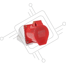 Розетка стационарная наружная EKF ps-114-16-380 16А 380В 3P+РЕ IP44 (114)