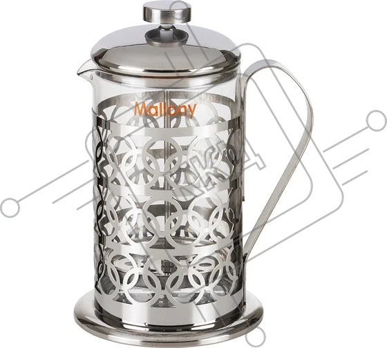 Чайник/кофейник MALLONY OLIMPIA, 800 мл, из жаропрочного стекла, в корп из нерж ст, T046-800ML (95092)